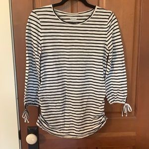 Old Navy Maternity White and Black Stripped Top